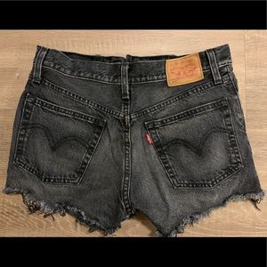 Levi’s 501 black denim cutoff shorts